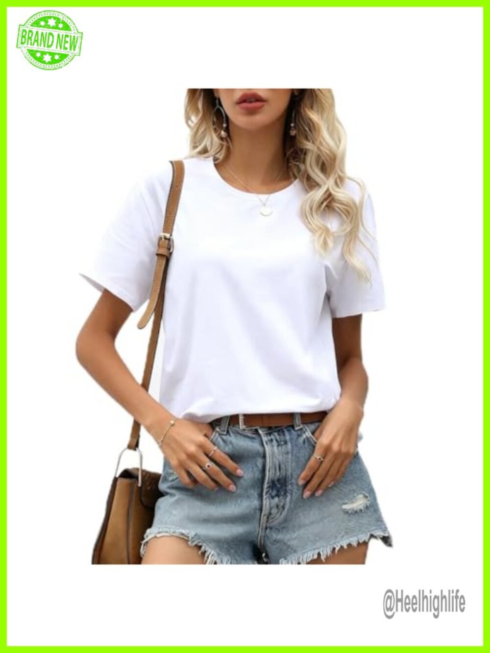 Women's Loose Fit Short Sleeve Crewneck Cotton Blend T-Shirt Casual Basic Top